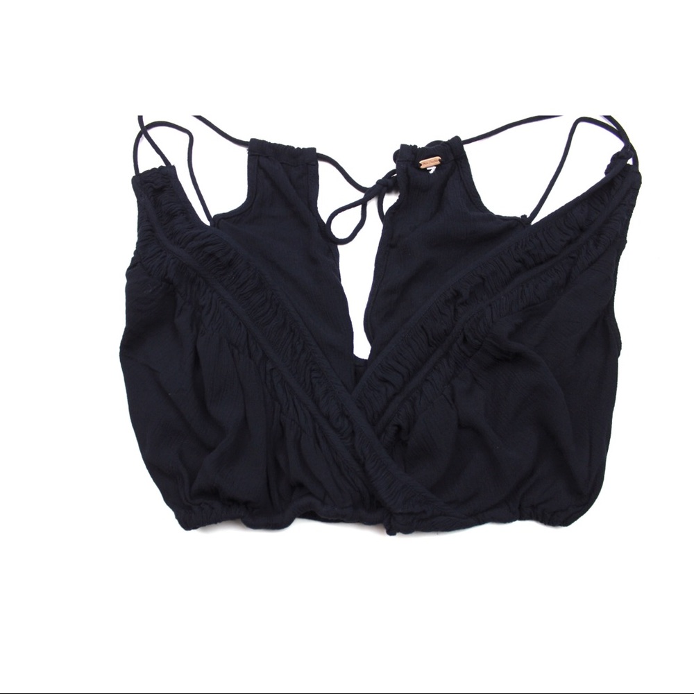 FREE PEOPLE Deep V Loose Fitting Bralette Top w/ Beads on strings - Picture 4 of 9